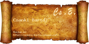 Csanki Bartó névjegykártya
